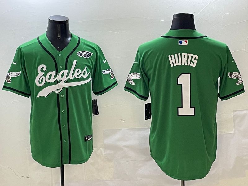 Men Philadelphia Eagles #1 Hurts Green three generations Jointly Name 2025 Nike Limited NFL Jersey style 2->philadelphia eagles->NFL Jersey